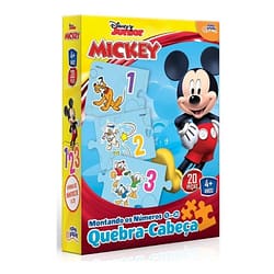 Jogo Montando os Números de 1 a 20 Quebra-Cabeça Mickey Disney Junior